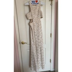 Nordstrom Beige Glitter Maxi Dress